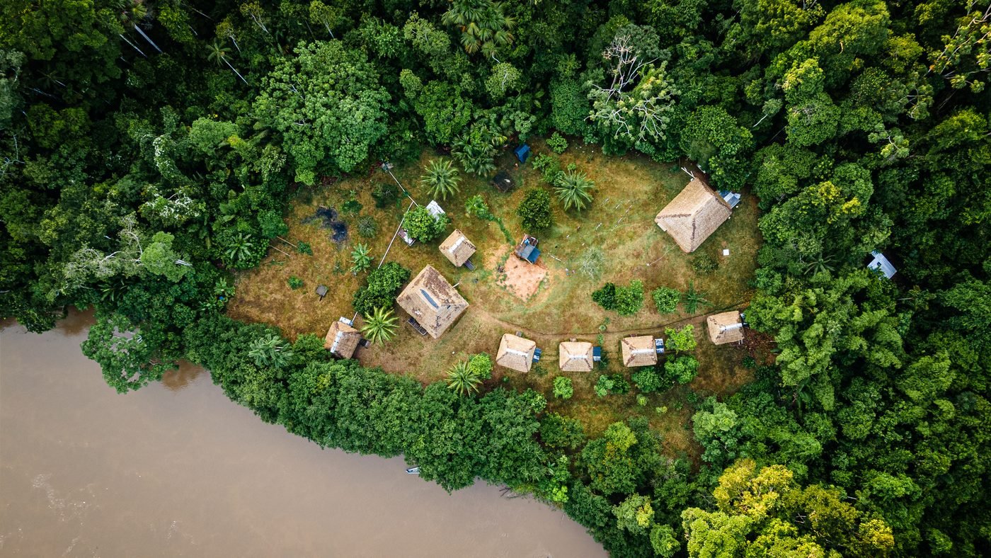 Aerial view of the lodge