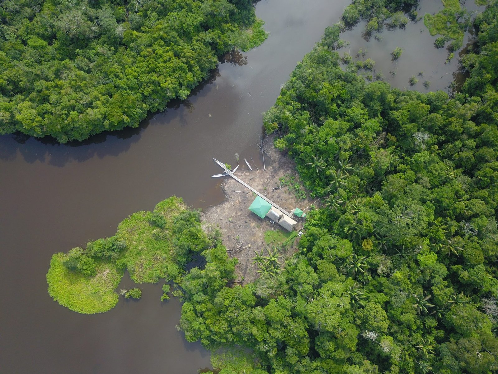 Aerial view of the Lagartococha camp